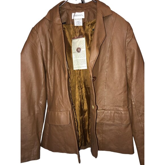 Chadwick's Brown Genuine Leather Jacket SIZE 4P NWT - Picture 9 of 14
